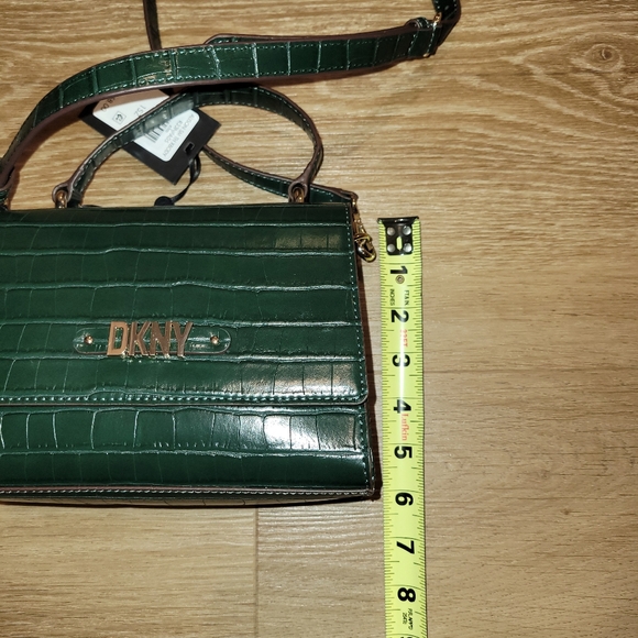 DKNY Alison Women’s Crossbody Satchel Bag R33NPA05 / Dark Green New - Picture 8 of 13